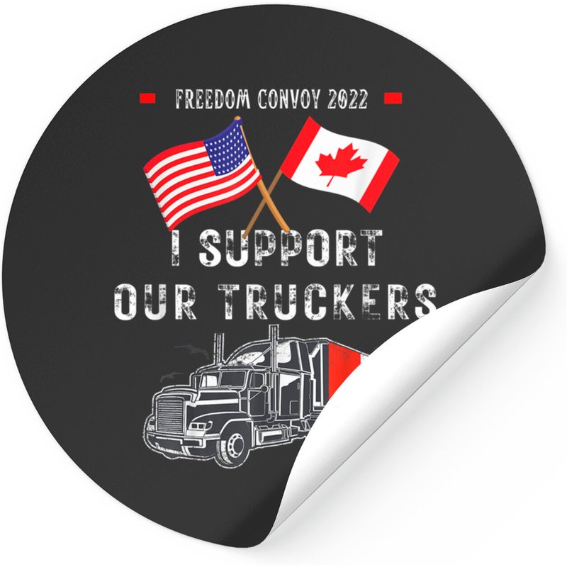 Usa et Canada soutiennent nos camionneurs! Autocollant Freedom Convoy 2022 — Autocollants et stickers