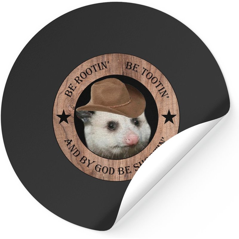 Autocollant Be Rootin Be Tootin Possum Cowboy — Autocollants et stickers
