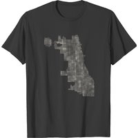 Chicago Grid T-Shirt for Men in Black