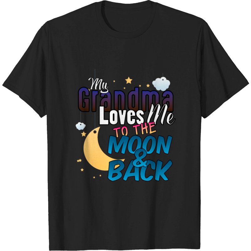 T-shirt Mon Grand-Mère M'aime Jusqu'à la Lune et Retour pour Hommes — T-shirts pour hommes
