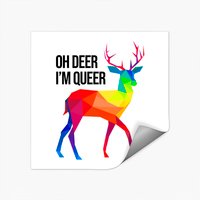 Autocollant Oh Deer I'm Queer LGBT Rainbow Gay Pride — Autocollants et stickers