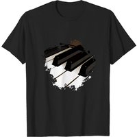 Piano Music T-Shirt for Men in Black — Mens T Shirts