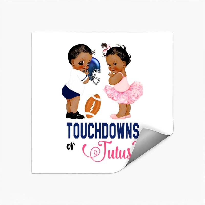 Autocollants Touchdowns Or Tutus pour Fête de Révélation de Genre