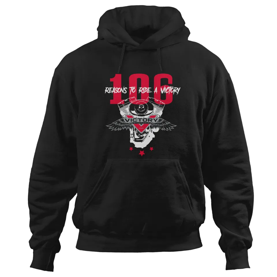 106 Raisons de Rouler un Hoodie Unisexe Classique - Noir — Sweats à capuche pour hommes