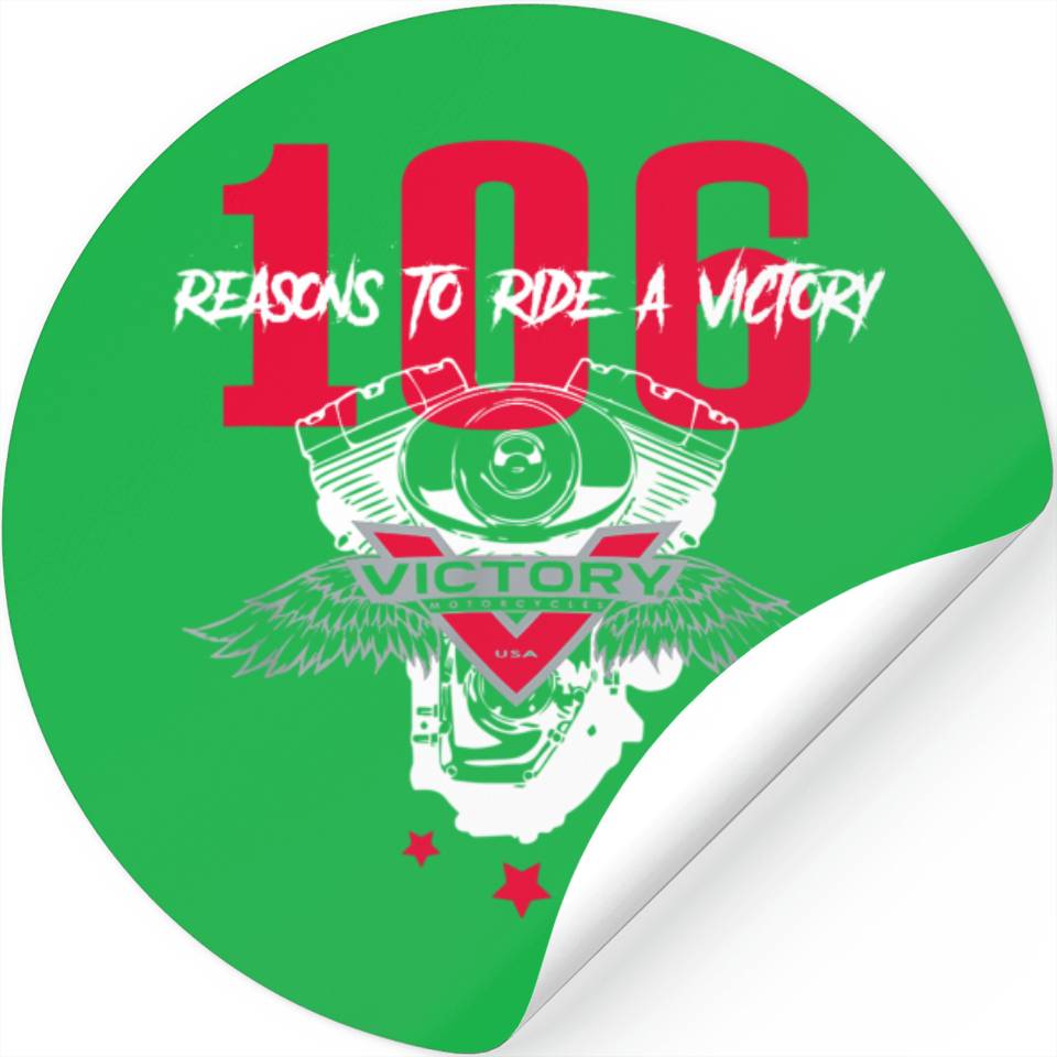 Autocollant Rond 106 Raisons de Rouler une Victoire 2" x 2" Vert Kelly — Autocollants et stickers