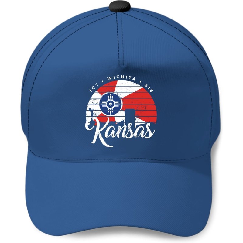 Casquette de baseball Sunset Wichita Kansas Flag — Casquette de baseball