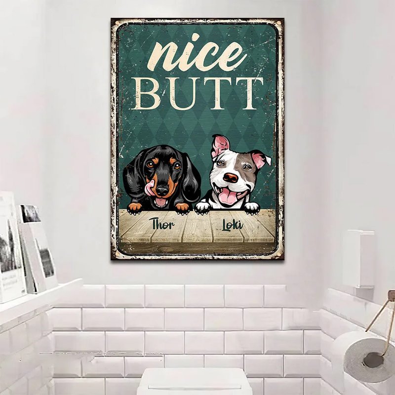 Panneau Métallique Personnalisé Chien Nice Butt — Pancartes de jardin