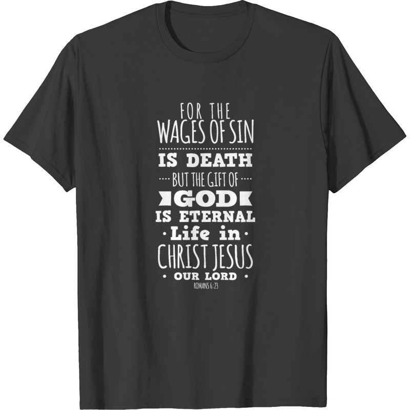 T-shirt chrétien For The Wages Of Sin Romans 6:23 pour hommes — T-shirts pour hommes