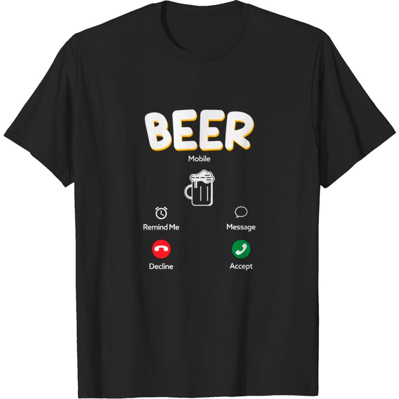 My Beer Calls Beer Mug Call Phone T-shirt for Men — Mens T Shirts