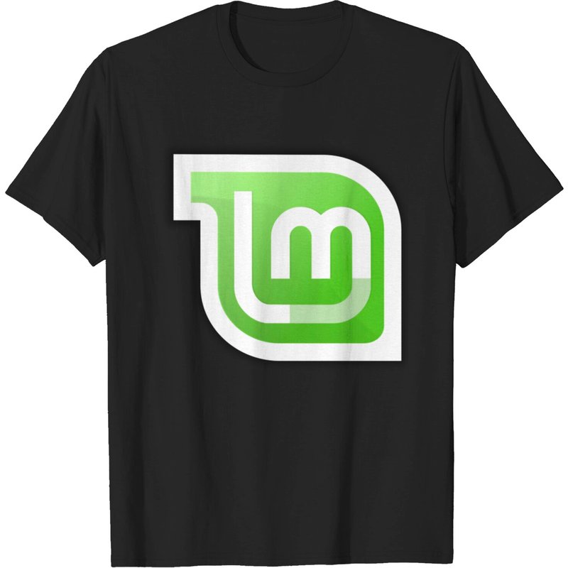 Linux Mint Logo T-shirt for Men in Black — Mens T Shirts