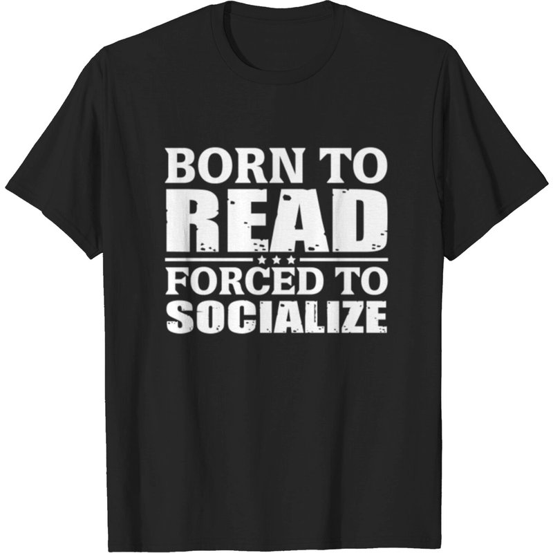 Born To Read | Forced To Socialize T-shirt pour hommes