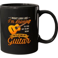 Mug Outline Of Guitar - Je Pourrais Avoir L'air De T'écouter — Tasses et gobelets
