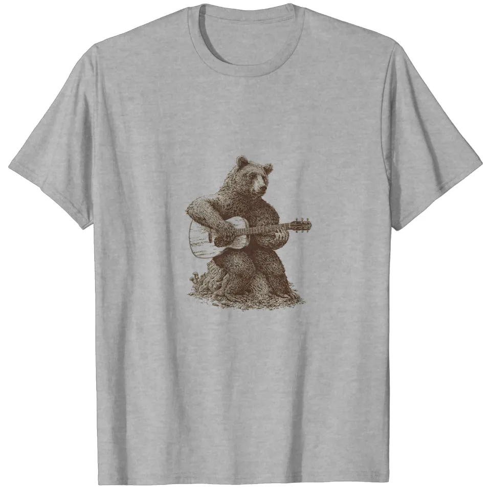 T-shirt Bear Playing Guitar pour hommes — T-shirts pour hommes