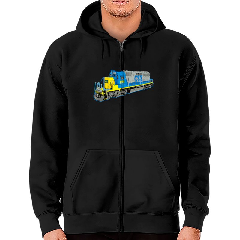 Hoodie zippé Freight Train Csx Engine pour unisexe — Sweats à capuche pour hommes