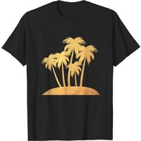 Palm Gold Beach Vacation Island Summer T-Shirt for Men
