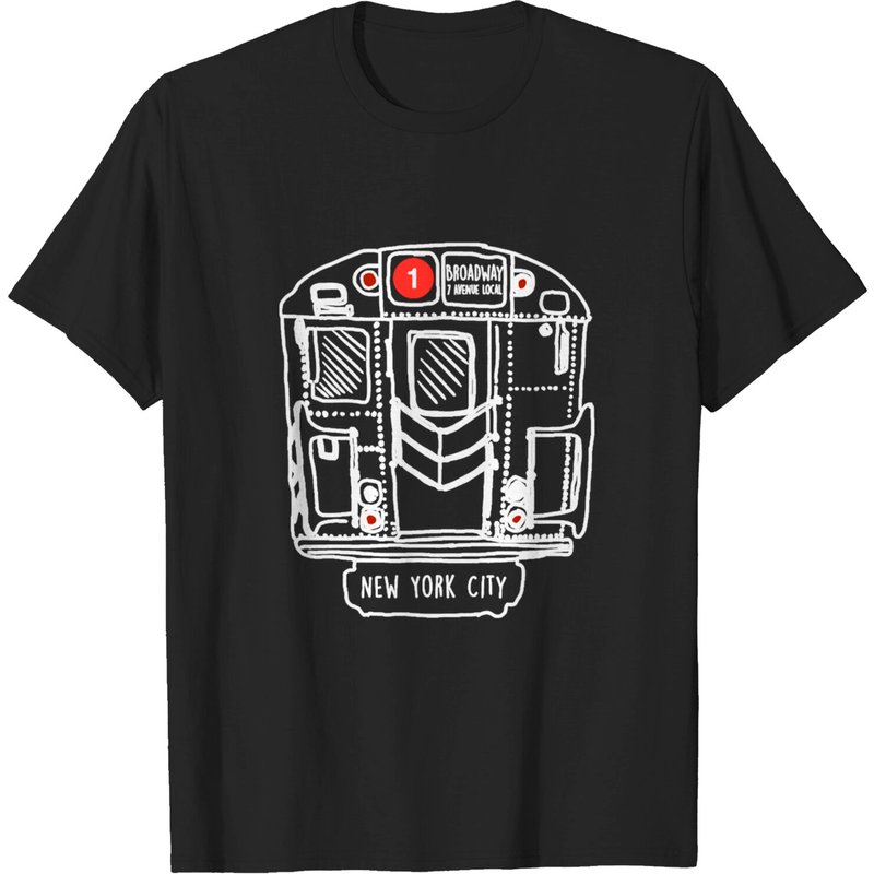 New York City Subway Queens 1 Local Train T-shirt for Men