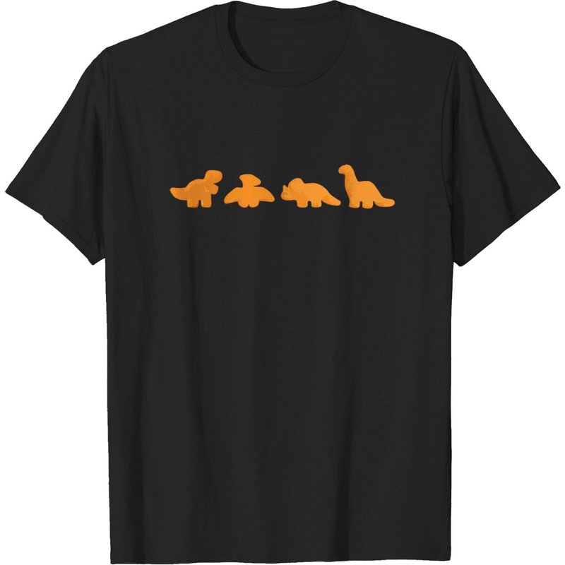 Dinos Chicken Nuggets Pattern Realistic Dino T-shirt for Men — Mens T Shirts