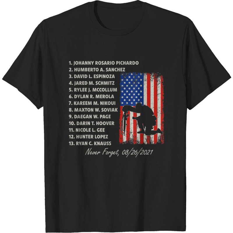 Never Forget The Names Of 13 Fallen Soldiers T-shirt for Men