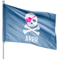 Drapeaux de maison Heart Pirates avec un crâne de pirate mignon — Drapeaux décoratifs