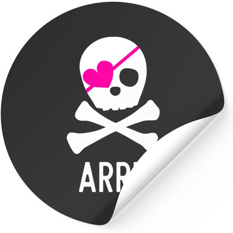 Autocollants Heart Pirates - Joli Crâne de Pirate pour Filles — Autocollants et stickers