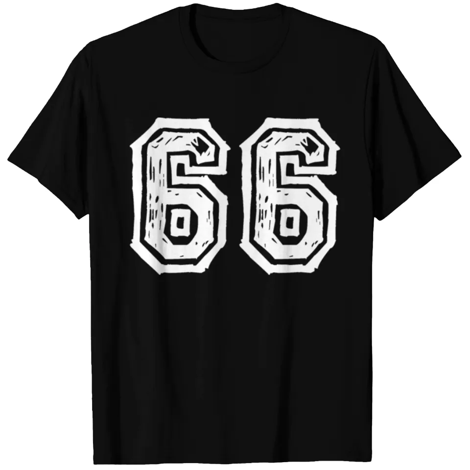 66 Number Jersey T-shirt for Men in Black