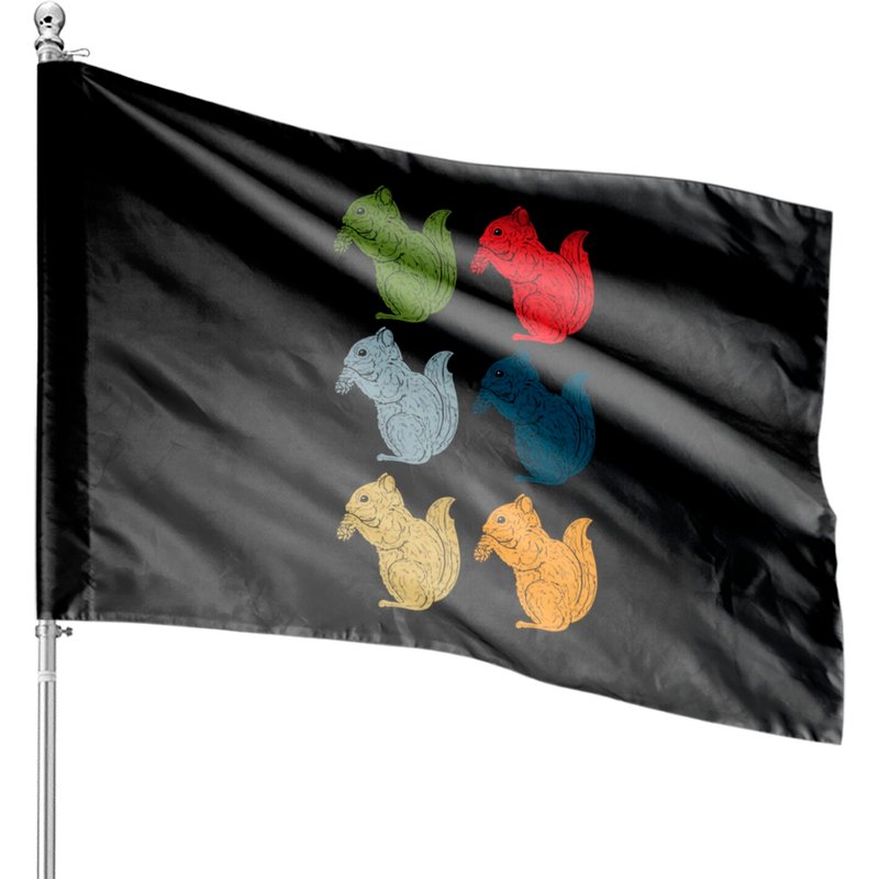 Vintage Squirrel House Flags - Double-Sided Print — Decorative Flags
