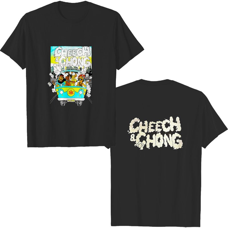 Cheech And Chong Men's Black Double Sided T-Shirt