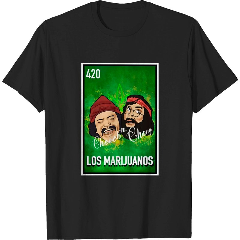 T-shirt pour hommes Los Marijuanos Loteria Card Cheech And Chong — T-shirts pour hommes