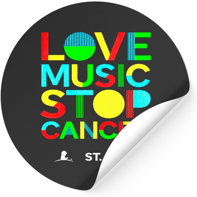Autocollants St Jude Music Shirt 2022 Love Music Stop Cancer