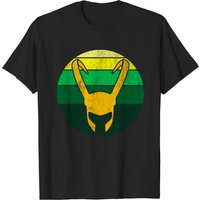 T-shirt pour hommes Loki Helmet au coucher de soleil | Série Geekdom