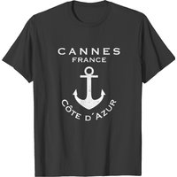 T-shirt Cannes France pour hommes en noir — T-shirts pour hommes