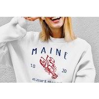 Maine Lobster Sweatshirt Unisexe | Crewneck Style Vintage