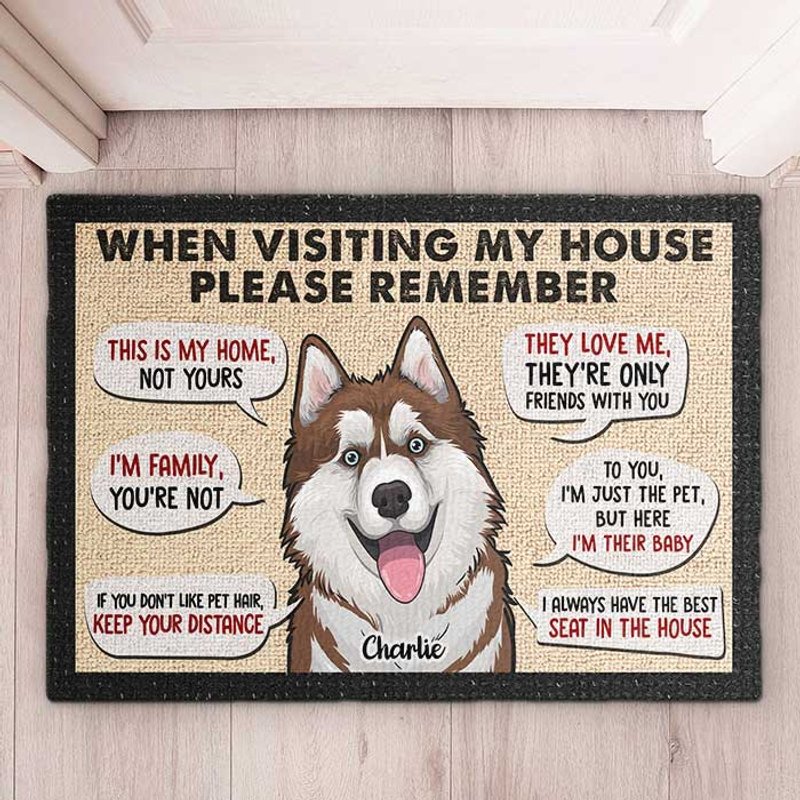 Tapis Décoratif Personnalisé Souviens-toi de Visiter Notre Maison — Tapis