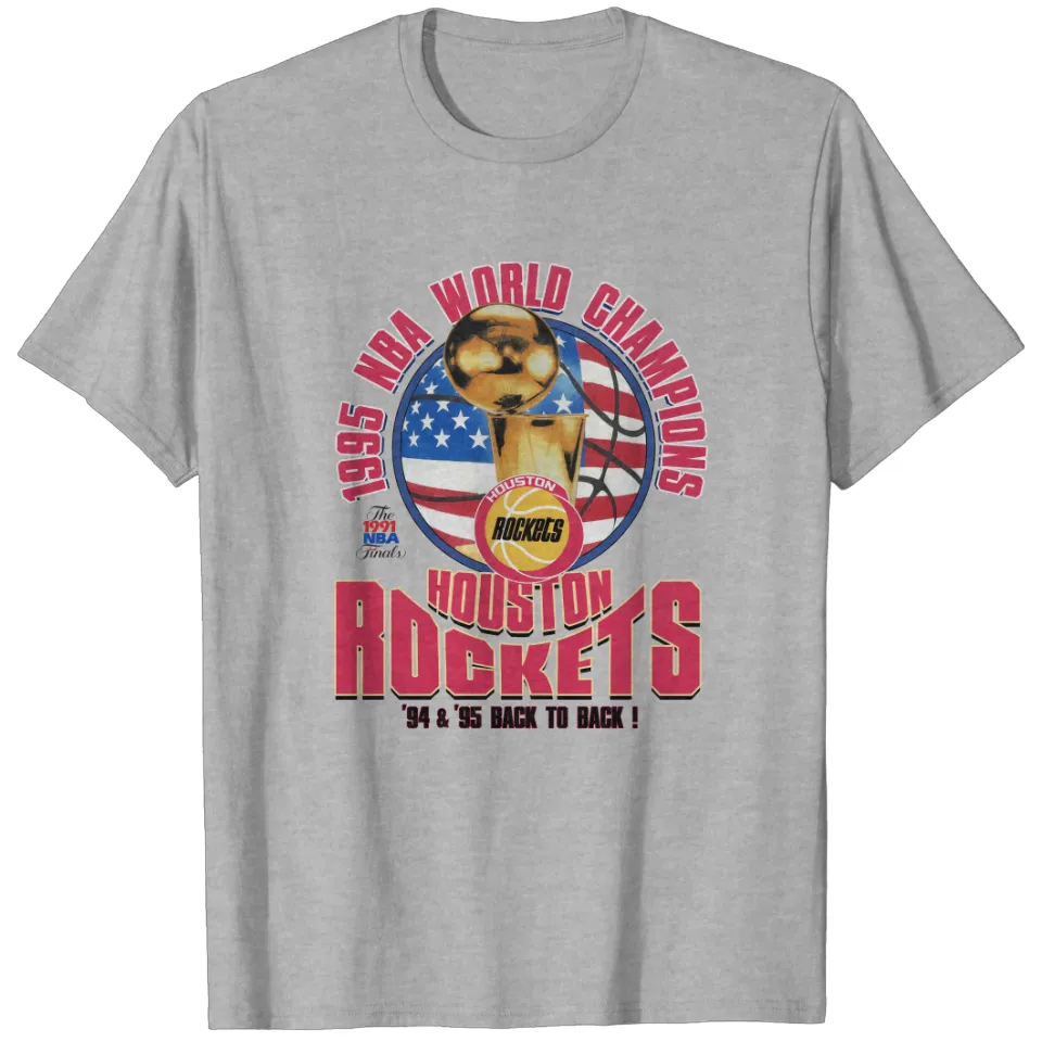 T-shirt en coton des champions du monde 1995 des Houston Rockets pour hommes — T-shirts pour hommes