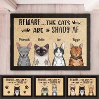 Beware The Cats Are Shady Af - Personalized Cat Decorative Mat