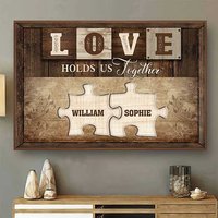 L'amour nous unit - Affiche horizontale personnalisée pour couples
