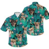 Chemises hawaïennes Chihuahua pour hommes, vêtements d'été décontractés — Chemises décontractées pour hommes