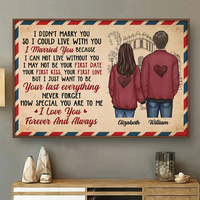 Personalized Horizontal Poster for Couples - I Can Not Live Without You