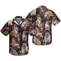 Chemise Hawaïenne Bulldog pour Hommes, Vêtements Décontractés à Manches Courtes — Chemises décontractées pour hommes