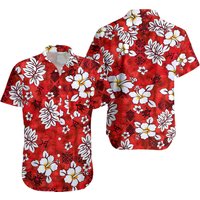Chemise hawaïenne Fleurs classiques rouges