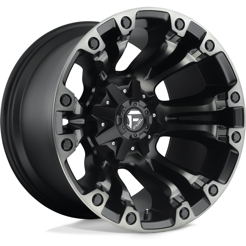 Roues Fuel D851 Vapor Noir Mat Gris Teinté 17x9 -12 Offset — Roues et jantes