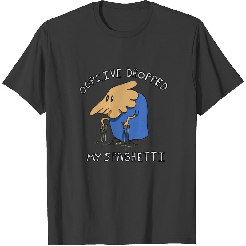 Spaghetti Dropping T-Shirt for Men in Black — Mens T Shirts