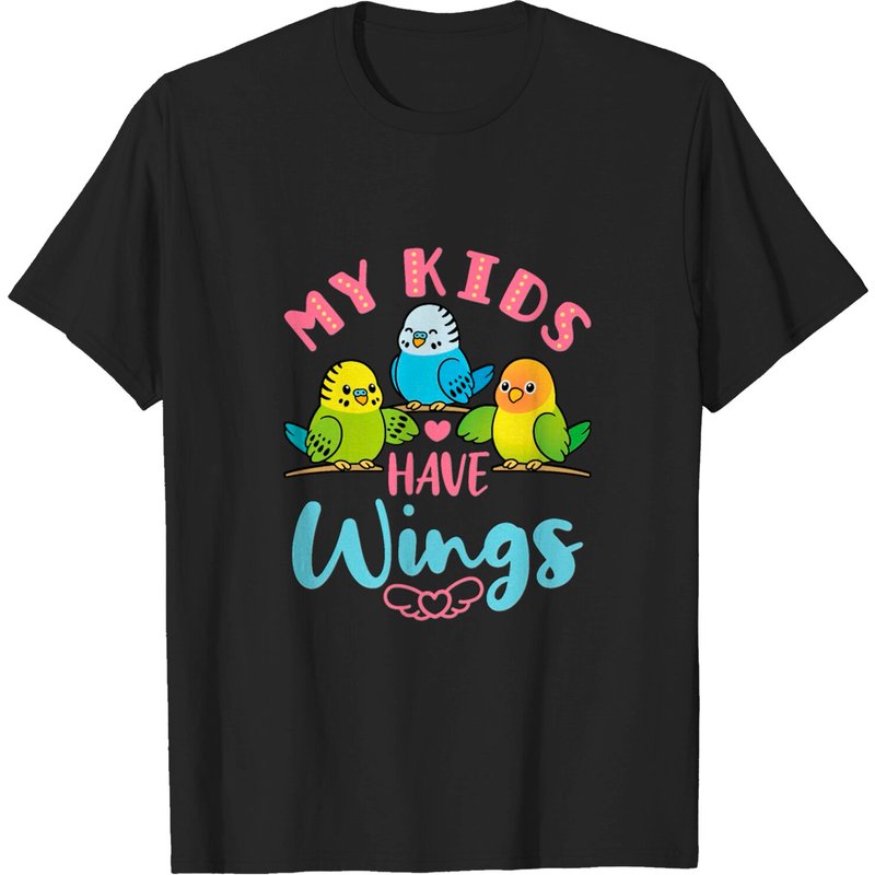 Parakeet Budgie Mom My Kids Have Wings T-shirt for Men — Mens T Shirts