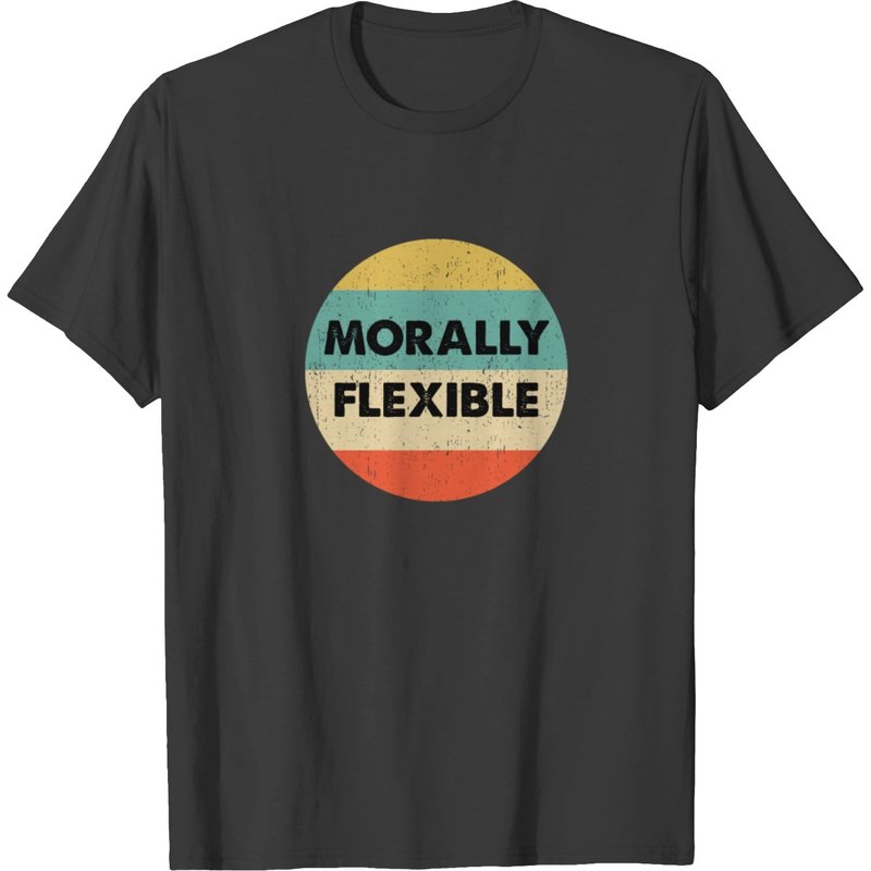 Morally Flexible Design T-Shirt for Men in Black