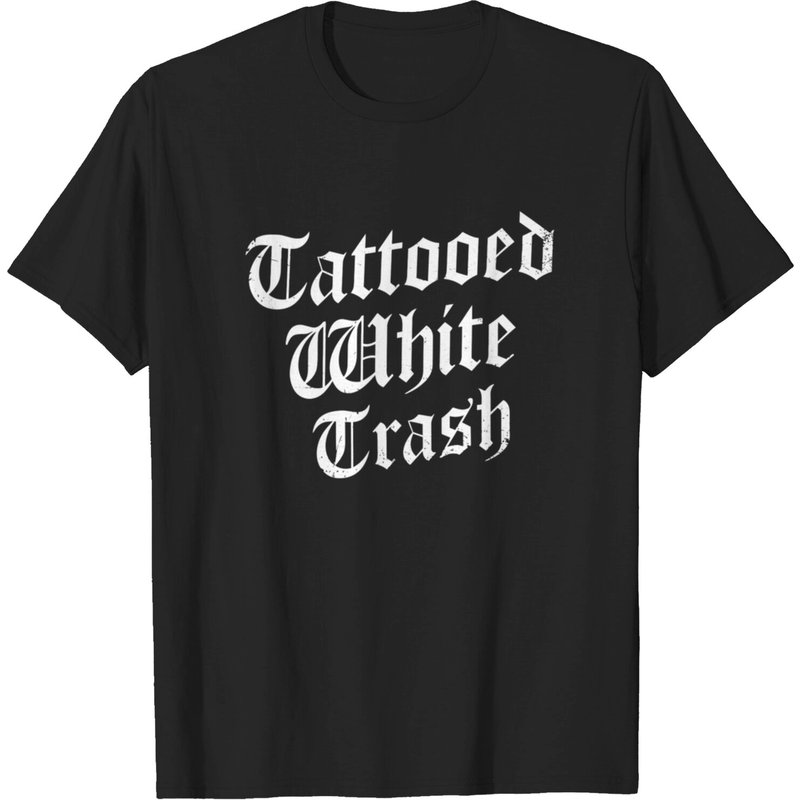 T-shirt cadeau Tattooed White Trash pour hommes — T-shirts pour hommes