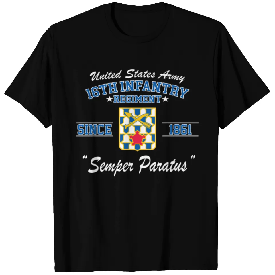 T-shirt lourd pour hommes du 16e régiment d'infanterie en noir — T-shirts pour hommes