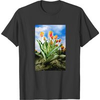 T-shirt pour hommes avec tulipes de Skagit Valley en pleine floraison — T-shirts pour hommes