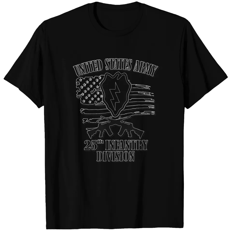 T-shirt avec design au dos de la 25e Division d'Infanterie pour hommes — T-shirts pour hommes