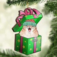 Personalized Wood Christmas Ornament - Gift Box for Dogs and Cats — Ornaments