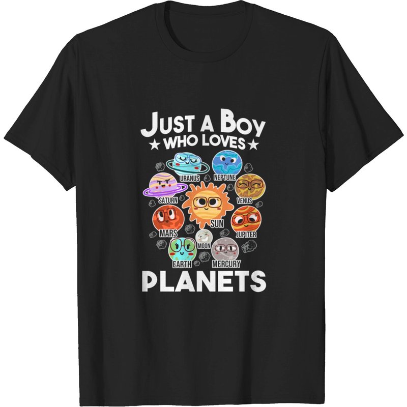 Un Garçon Qui Aime Les Planètes T-shirt Système Solaire pour Hommes — T-shirts pour hommes